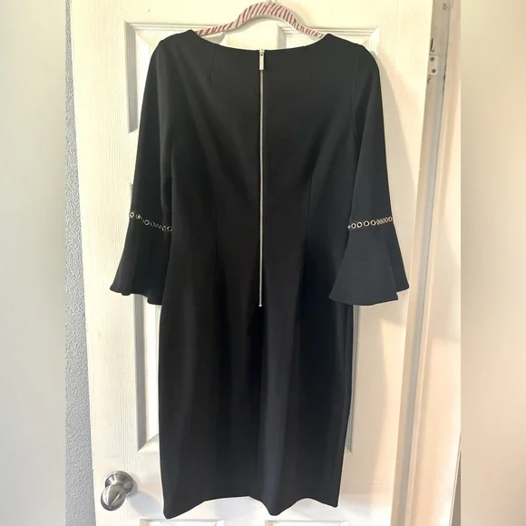 Calvin Klein black sheath dress size 10. Beautiful, well made dress!! - Picture 3 of 7